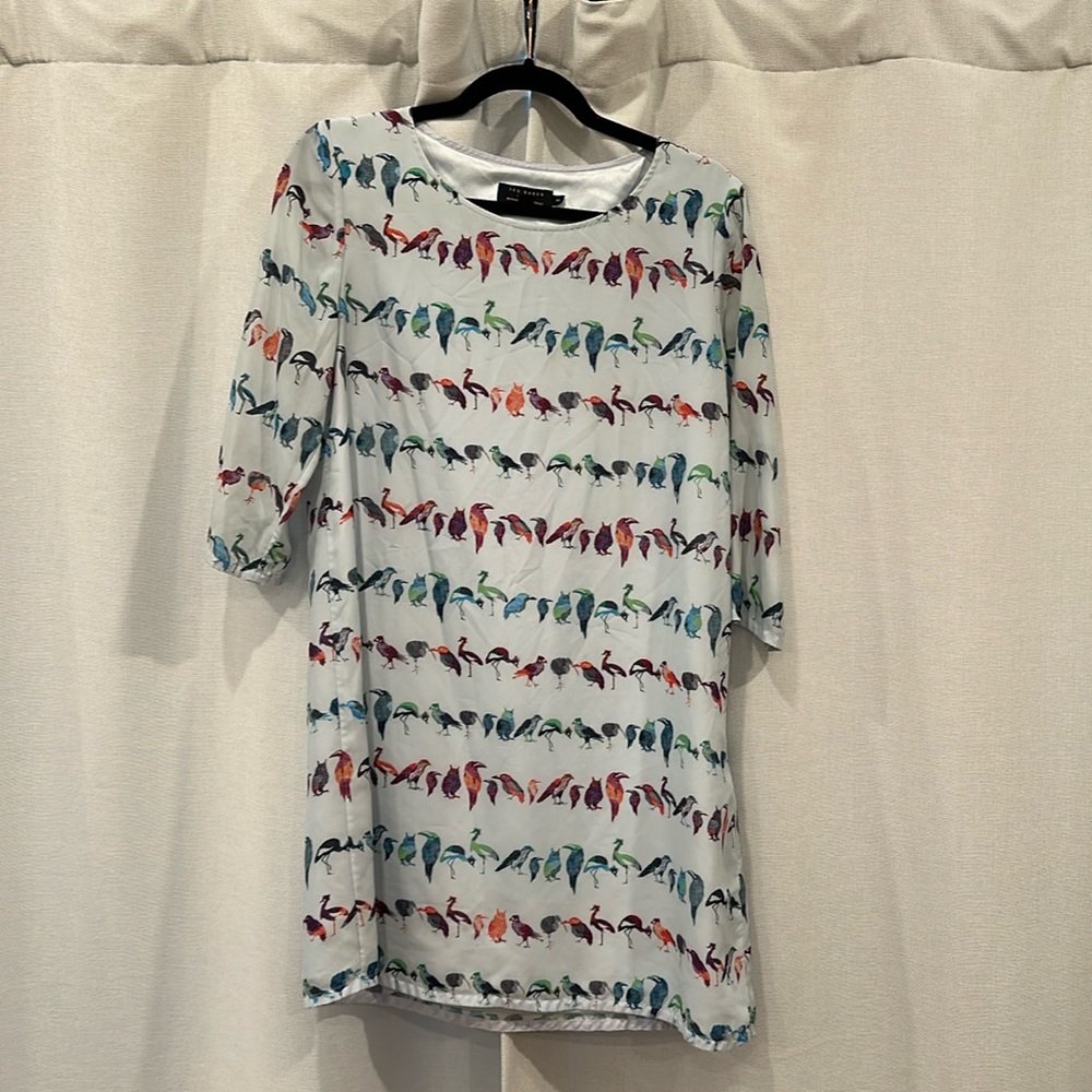Ted Baker London bird print mini dress, size 2